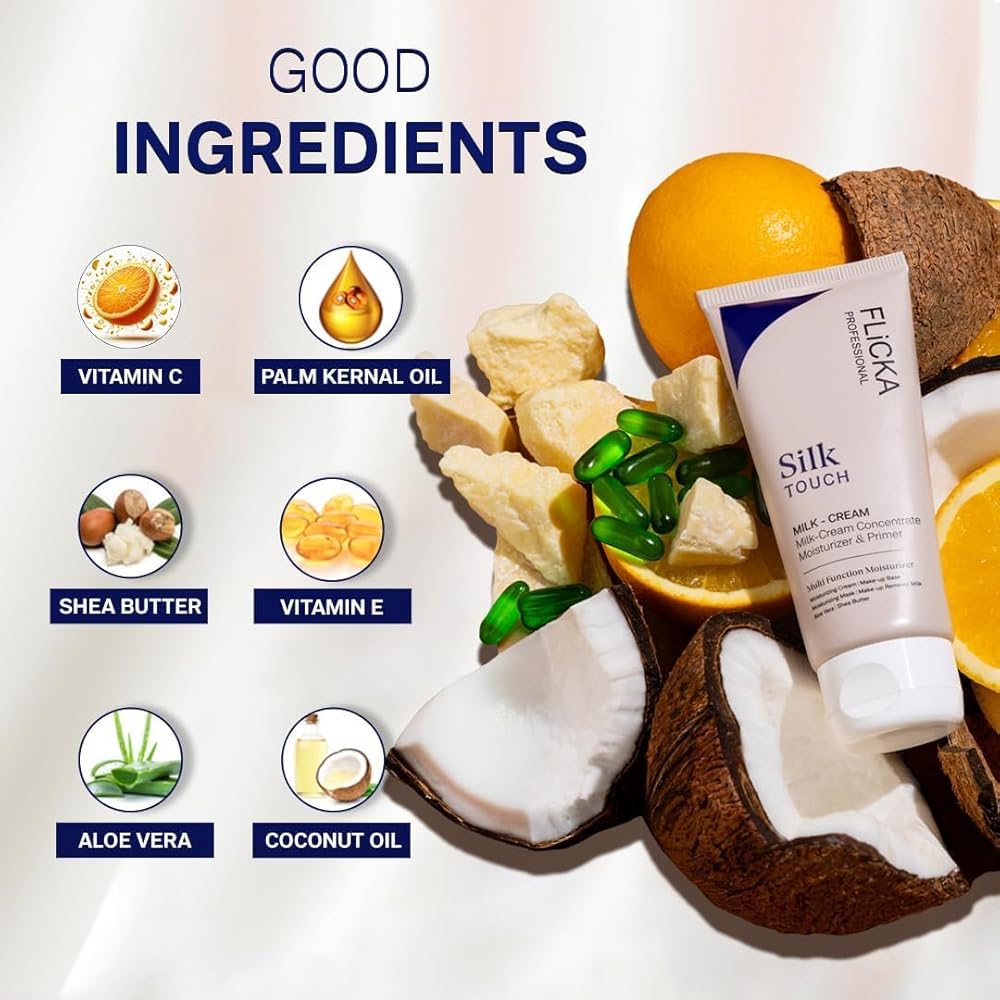 Flicka Silk Touch Cream 3in1 – Moisturizer, Primer & Sunscreen for Smooth Glowing Skin